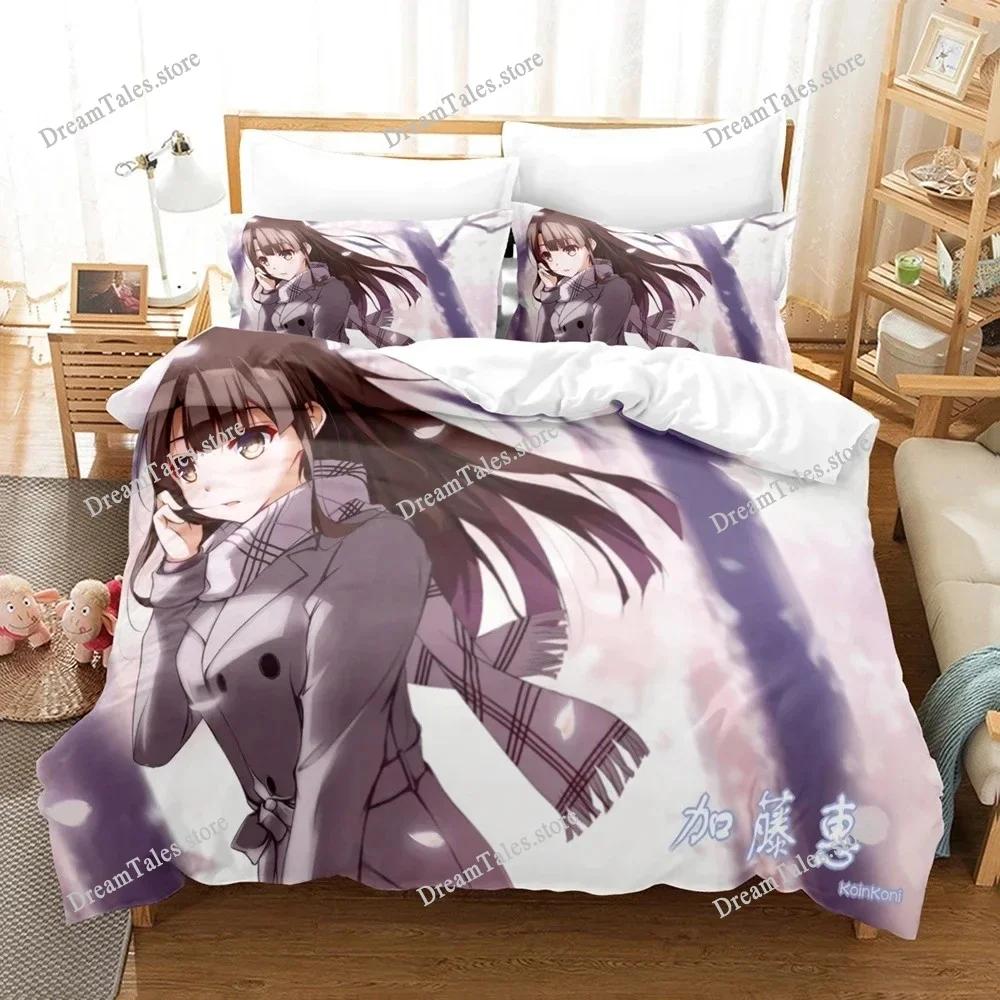 3D Печать Аниме Saekano Мегуми Эрири Комплект Постельного Белья Пододеяльник Спальный Плед Односпальный Твин Кинг _Размер Покрывало Домашний Текстиль