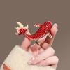 Red Carp Brooch: Elegant Good Luck Pin for Women - Creative Charm Corsage Accessory, Perfect As a New Year Gift for Men.