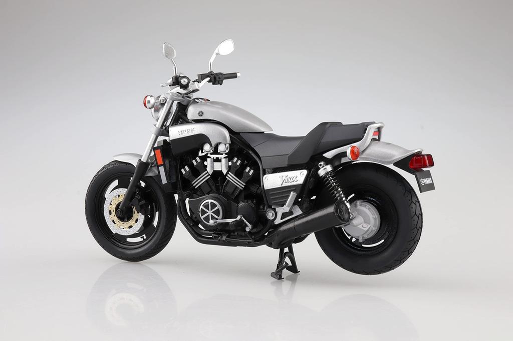 AOSHIMA Skynet Завершенный мотоцикл YAMAHA Vmax New Silver Dust 1/12