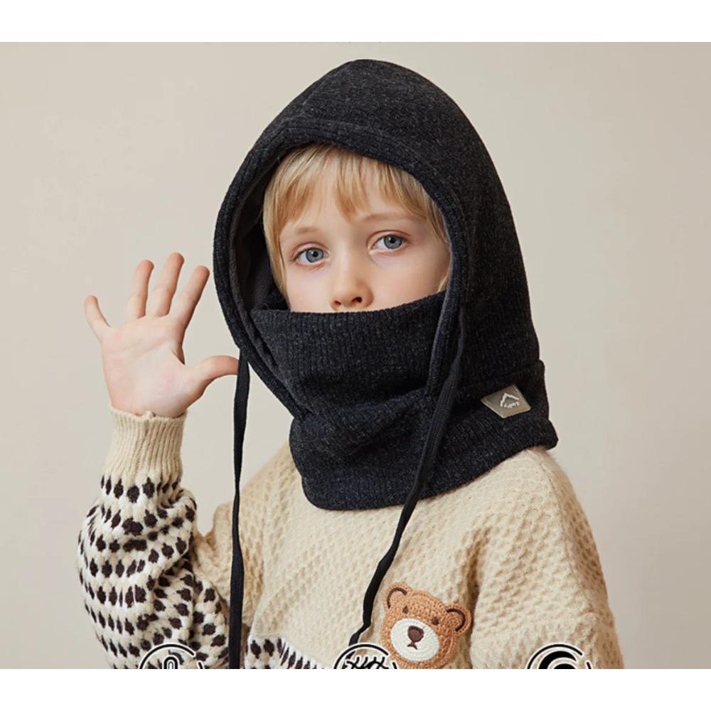 Детская шапка, зимняя детская шапка-балаклава, шарф, маска для лица, шапка с капюшоном для мальчиков и девочек, теплая детская шапка с плюшевой подкладкой и ушанкой
