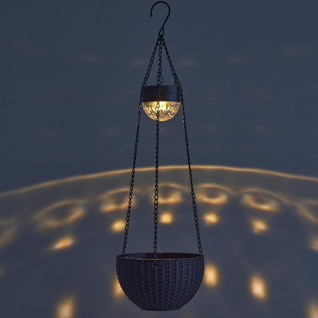 Gardenmaster Clarte LED Солнечная Подвесная Корзина с Автоматическим Светом Без Электричества для Наружного Цветочного Света, Переключатель, Водонепроницаемая, Требуется, Сады,