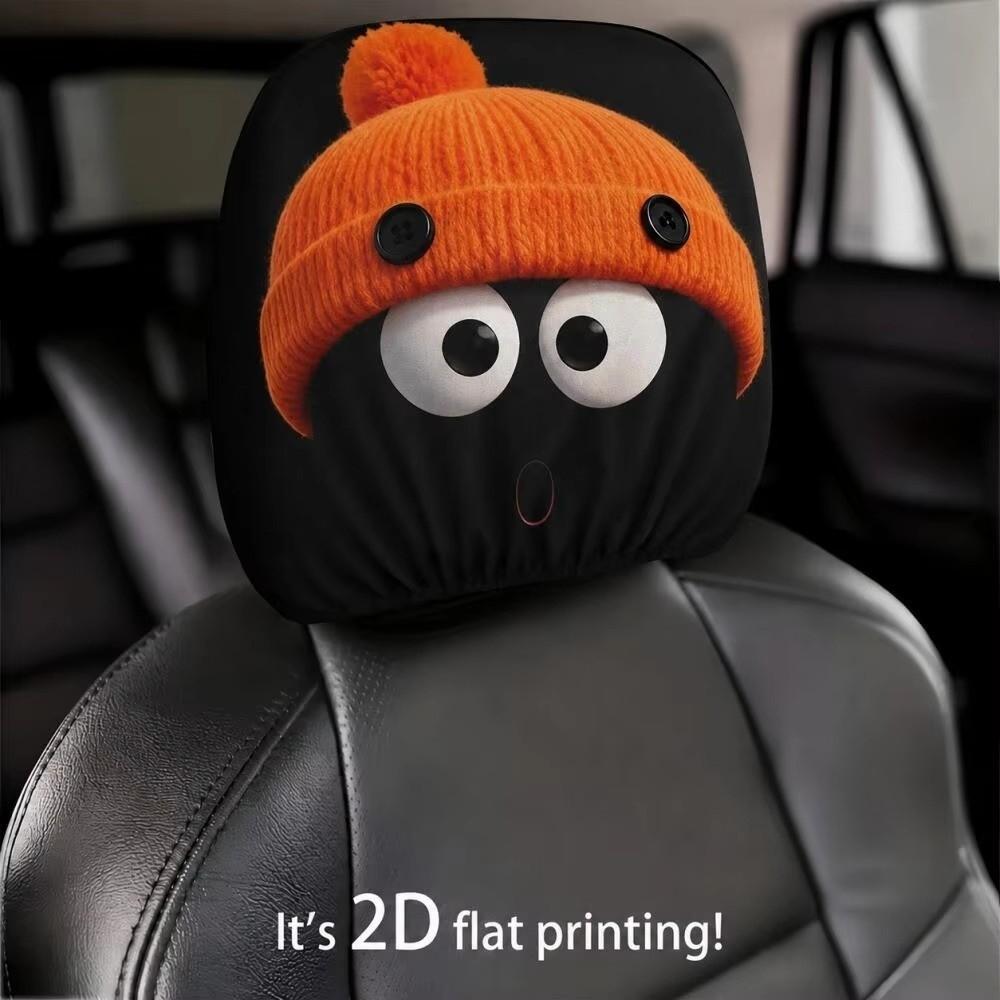 2PCS Cartoon Headrest Protector Elastic Car Pillow Protector Auto Interior Decoration Cover SUV