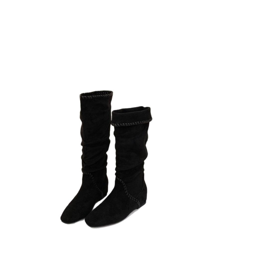 Inside~ French but knee boots women's boots autumn new tall stacking boots