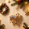Artistic Pattern Holiday Pendant 2D Acrylic Goat Christmas Ornament, Cute Animal Sheep Hanging Decor for Tree, Party Decoration, New Year Gift
