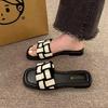 French Flat-bottomed Cool Slippers Women's Summer Outer Wear Fashion 2025 New Xiaoxiangfeng Women's Seaside Beach Sandals