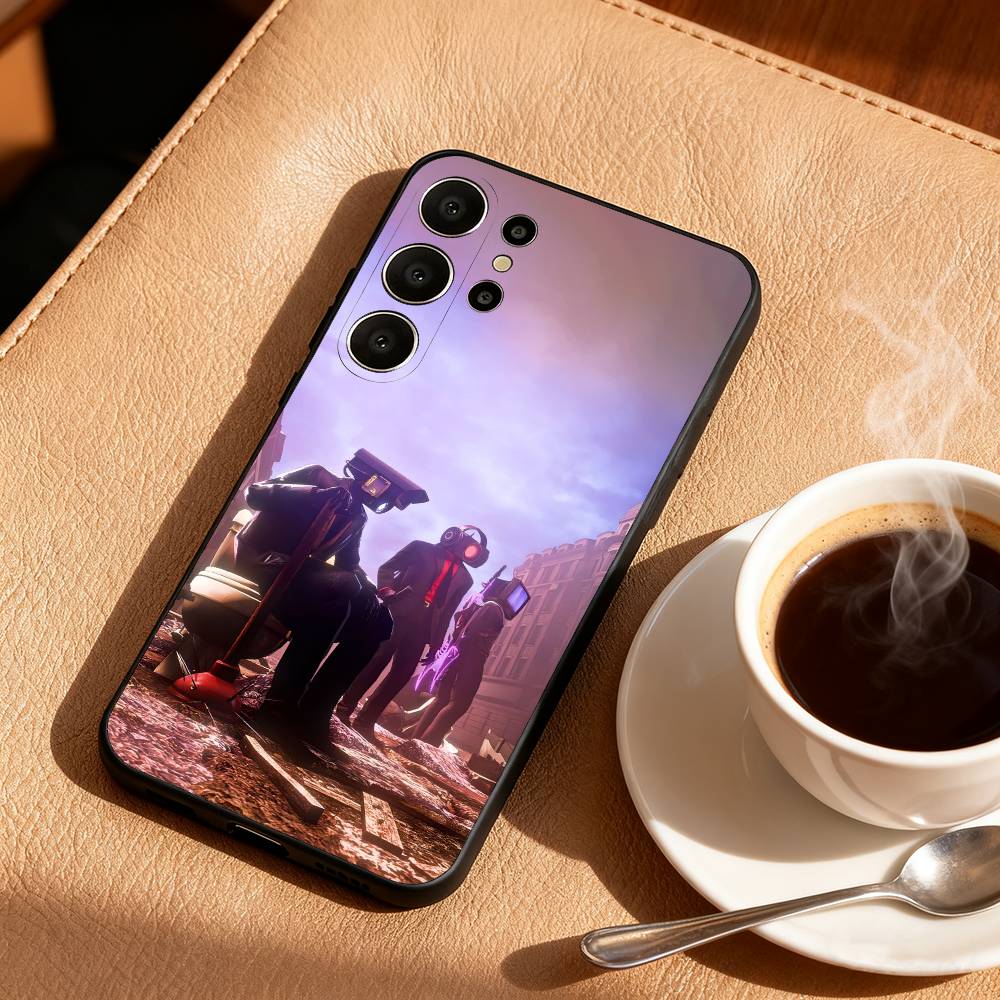 S-Skibidi T-Toilet ANIME Phone Case For Samsung S25,24,23,22,30,21,10,9,Ultra,Plus,Lite,FE Soft Black Case