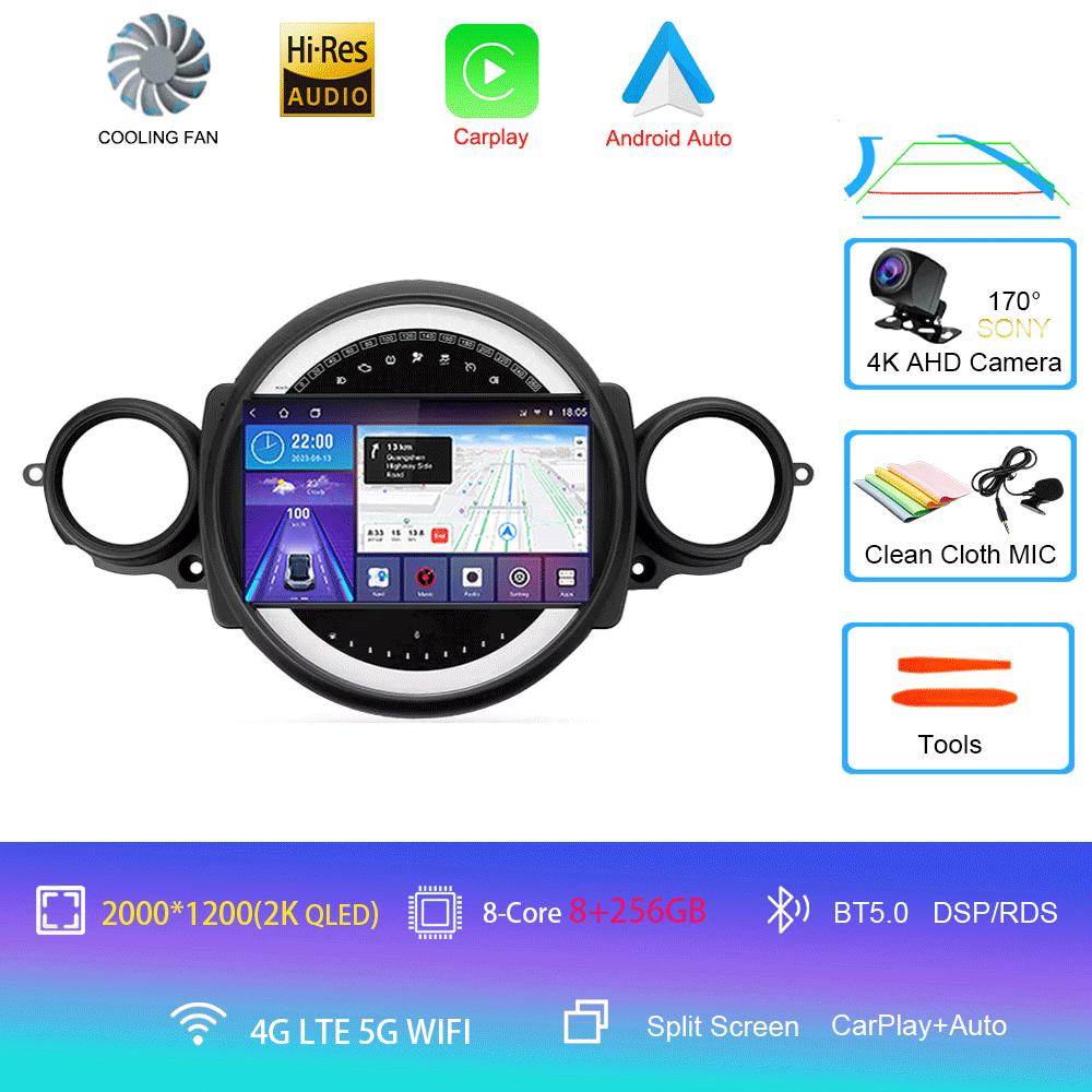 Автомагнитола Android 14 для BMW Mini Cooper R56 R60 R51 2006 - 2015 GPS Carplay Навигация Стерео Авто DSP BT DVD Мультимедийный плеер