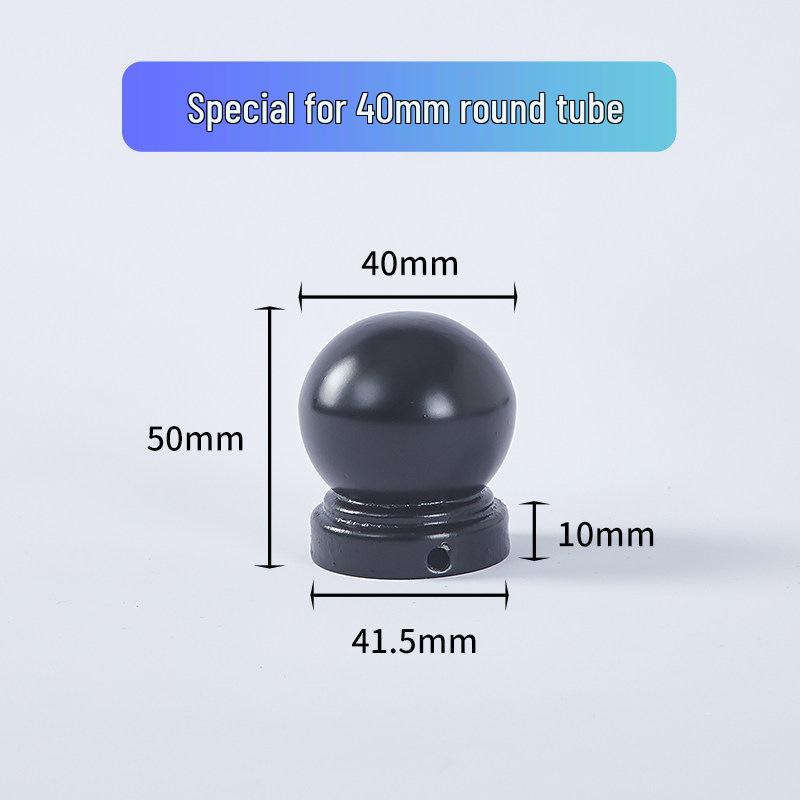 Wrought Iron Galvanized Ball Fence Post Cap for Square & Round Tubes