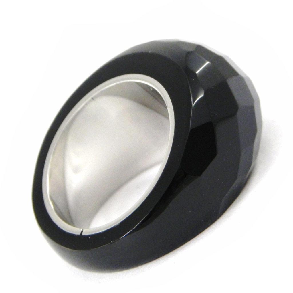 Кольцо дизайнерское "Минералия" черный агат