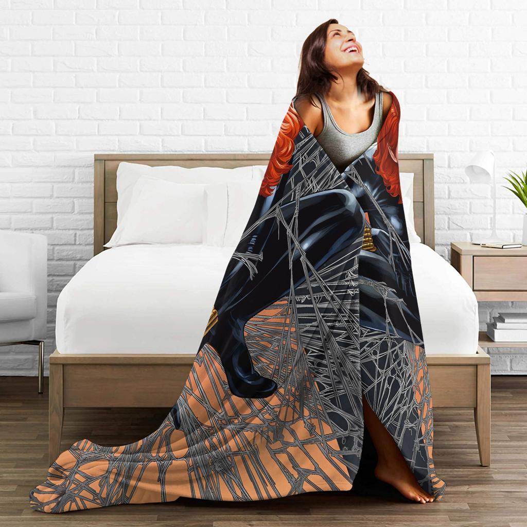 Black Widows Soft Warm Blankets Students Plush Throw Blanket Pattern Couch Chair Flannel Bedspread Sofa Bed Cover