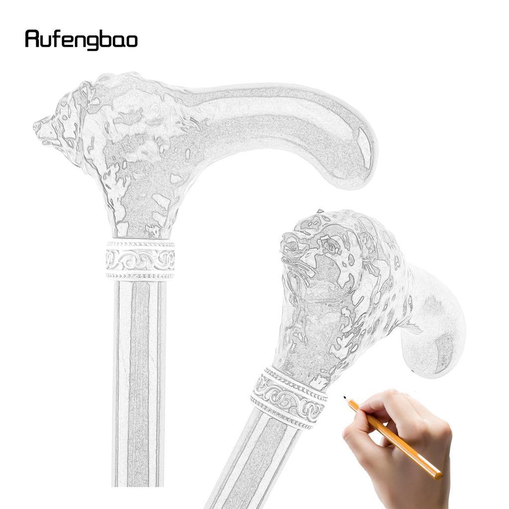 Brown Long Bear T Head  Wooden Fashion Walking Stick Decorative Cospaly Cane Halloween Mace Crutch  Wand Crosier 93cm