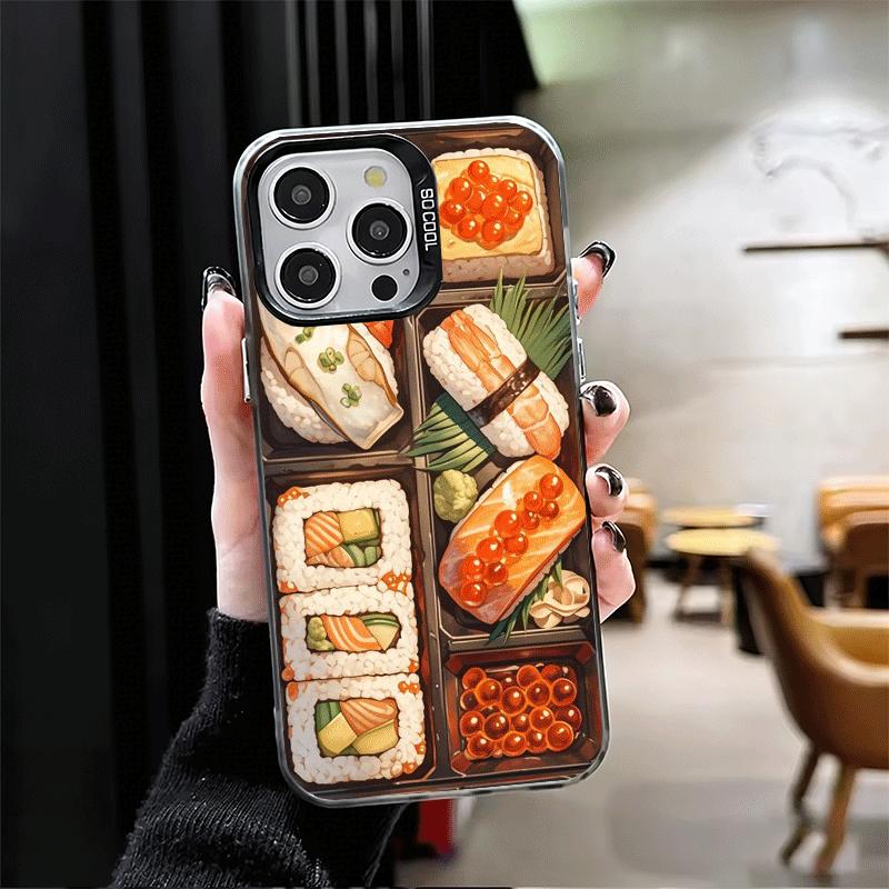 Вкусный Суши Бенто Ударопрочный Чехол для Телефона для iPhone 17 Air 16 16E 15 Pro Max 14 Plus 13 Mini 12 Задняя Крышка Анти-Падение Fundas