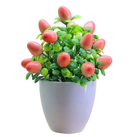 Искусственные растения в горшках, реалистичные поддельные мини-фрукты, дерево, центральный элемент для домашнего офиса, пластиковая горшечная зелень, бонсай, внутреннее и наружное украшение