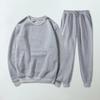 2 шт./комплект спортивный костюм круглый вырез длинный рукав пуловер топы эластичный шнурок талия длинные брюки комплект офисный тренировочный наряд