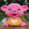3D модель DIY Mini Diamond Blocks Bricks Building Animal World Pink Smile Pig Piggy Sit Pet Doll Toys Toy for Children Gift