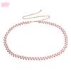 HY  New Gold Plated Alloy Rhinestone Rhombus Geometric Fine Beach Sexy Belt Waist Body Chain Jewelry for Women
