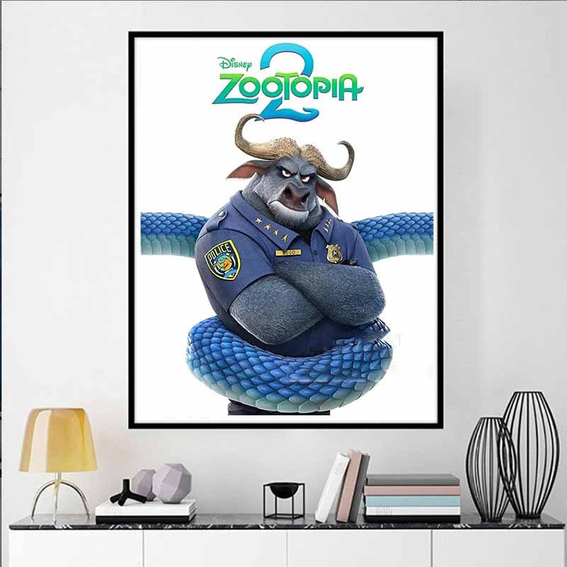 Disney 5D DIY Diamond Painting Decorations Zootopia Chief Boo Character Poster Diamond Embroidery Rhinestone Cross Stitch Set Handmade