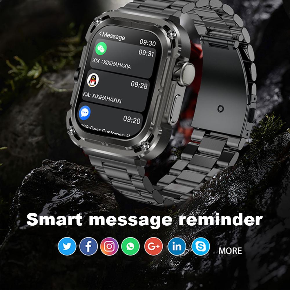 2,04-дюймовые умные часы, мониторинг сна, управление музыкой, спортивный режим, компас, для Android IOS