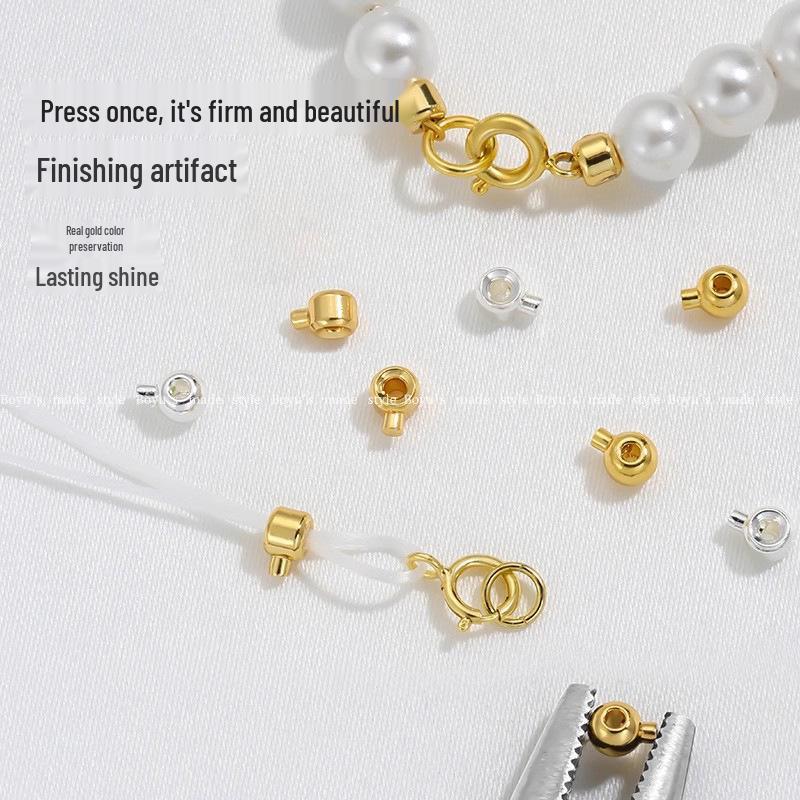 Застежка-зажим с позиционированием из 14-каратного золота для DIY жемчужного ожерелья - Защищающая цветная наконечник для бусин