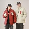 Новое утолщенное хлопковое пальто с воротником-стойкой для женщин, зимнее, в американском стиле, короткое, свободное хлопковое пальто для пары