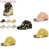 New Gold Leaf Print Baseball Cap Korean Style Gold Foil Baseball Cap Student Duck Tongue Cap Round Top Sun Hat Wholesale