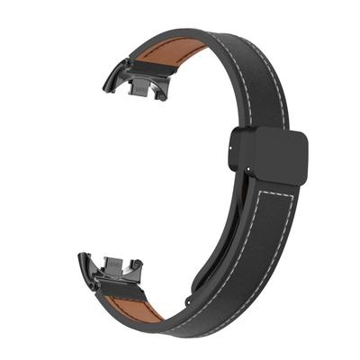 Для Xiaomi Mi Band 10 9 8 Кожаный ремешок для часов Магнитная застежка Наручный браслет для Miband 10 9 8 NFC Correa Ремешок для часов Браслеты Металлический интерфейс