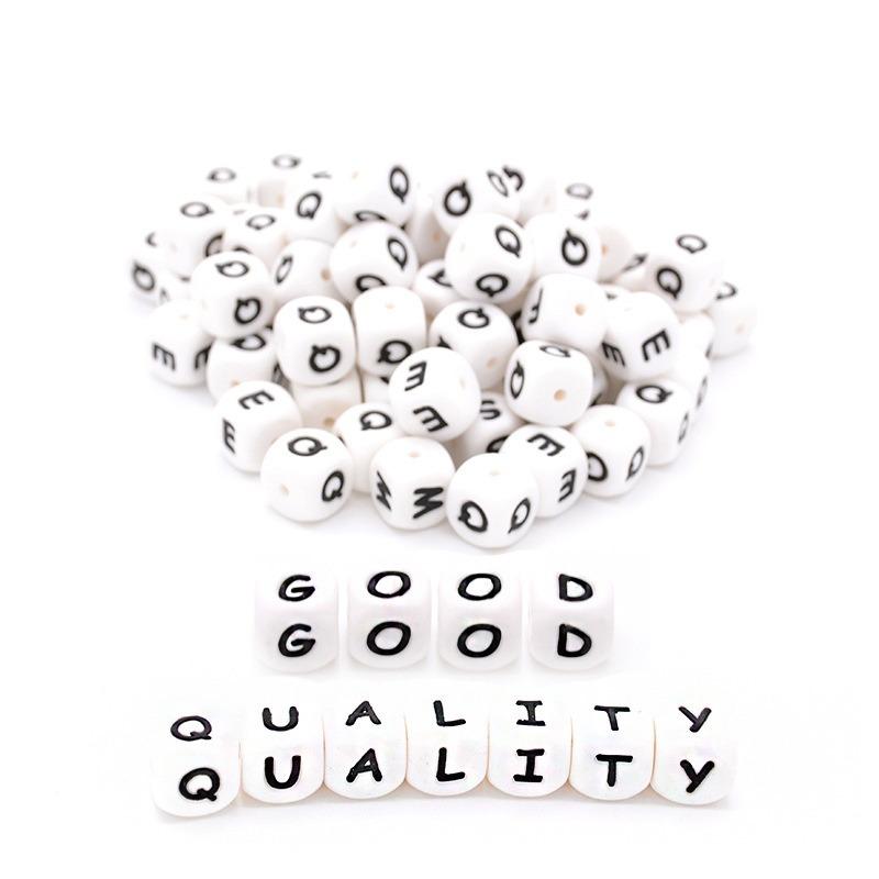 26 шт. AZ 12 мм, силиконовые бусины с буквами, детские прорезывания зубов, английские буквы алфавита, без BPA, бусины, подарки для детского душа