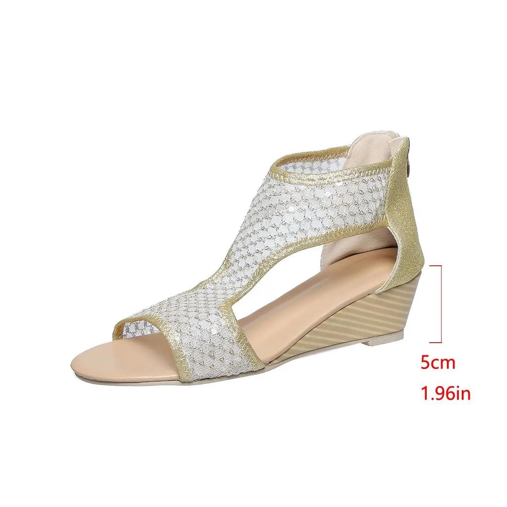 Модные туфли на танкетке для женщин 2024 года, удобные и дышащие женские римские сандалии, повседневные модные гладиаторские сандалии Zapatos