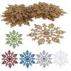 Merry Christmas Glitter Snowflakes Christmas Xmas Tree Ornaments Party Home Decoration
