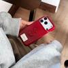 Красный тисненый кожаный чехол для телефона для iPhone 17 Pro Max, 16/15 Pro, Новый 13 - Женская версия