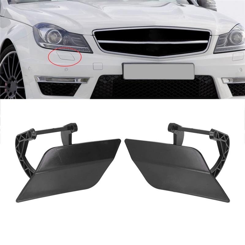 A03E-1 Pair Headlight Washer Cover With Bracket For Mercedes-Benz C-Class W204 2007-2011 2048802124 2048802224