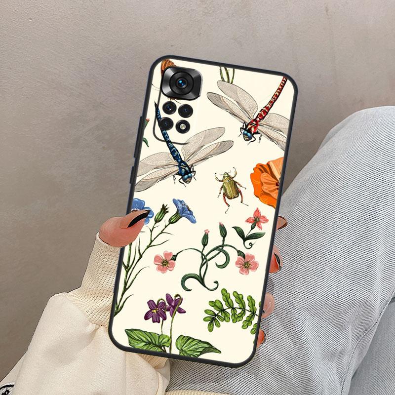Цветочная Разноцветная Стрекоза Для Xiaomi Redmi Note 14 13 9 10 11 12 Pro 11S 12S Чехол Обложка Для Redmi 15 C 13C 12C 10C 14C