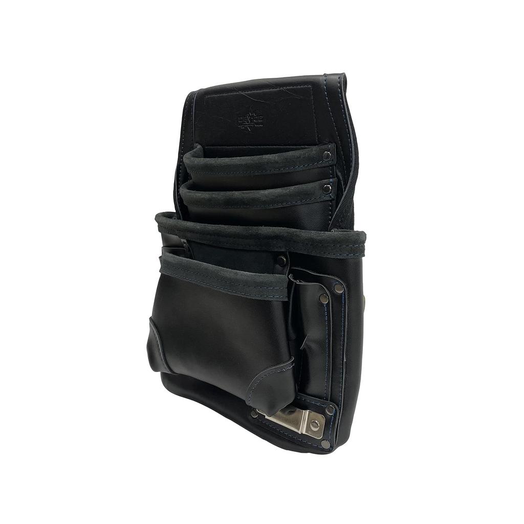 SK11 DEVICE Сумка-пояс для гвоздей из натуральной кожи, 3 яруса, с держателем для молоткового конвейера, черная DVC-KZ28