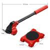 Furniture Mover Set Heavy Duty Furniture Lifter Transport Tool Red 4 Move Roller 1 Wheel Bar for Lifting Moving Furniture
