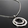 Women Rhinestone Long Necklace Pendant Silver Plated Chain