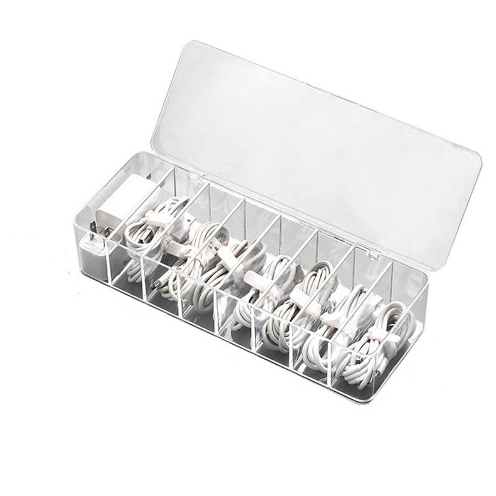 Plastic Lid Holder Anti Dust Boxes Charger Wire Storage Cable Storage Box Data Line Storage