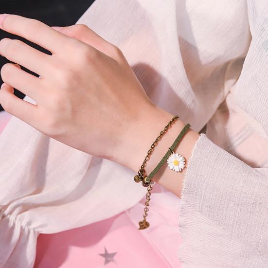 Stylish Bangle Double Layer Ladies Floral Pendant