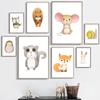 Cute Cartoon Baby Animal Squirrel Snail Nursery Poster Canvas Art Print Wall Painting Nordic Kids Child Room Decoration Pictures