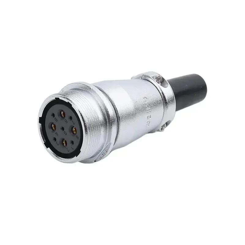 WEIPU WS24 TQ+ZQ WS24 Metal IP65 Waterproof Electrical Wire Cable Connector M24 2 3 4 9 10 12 19 Pin Industrial Outdoor Adapter
