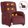 VidaXL Fauteuil de massage inclinable électrique rouge bordeaux 3205147