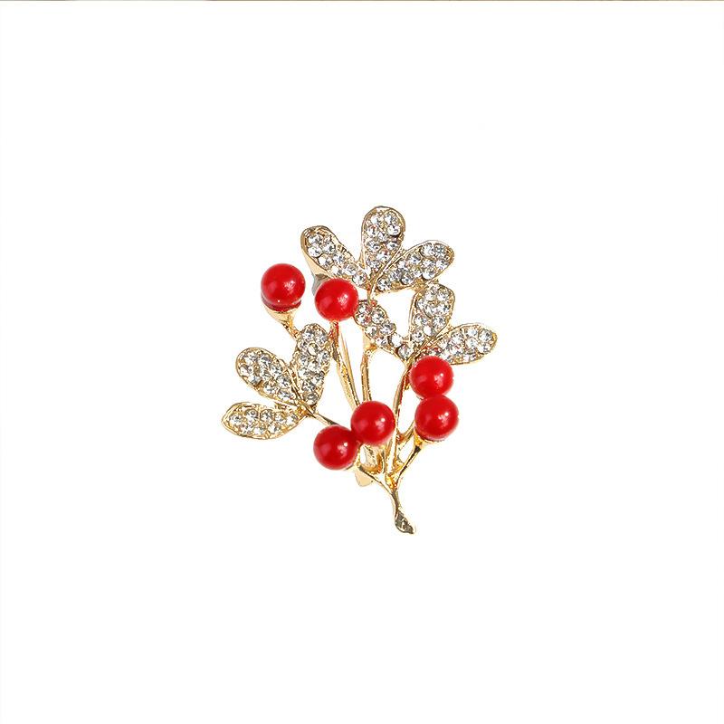 New Fortune Tree Red Prosperity Brooch Women's Design Pin Suit Coat with Premium Accessories