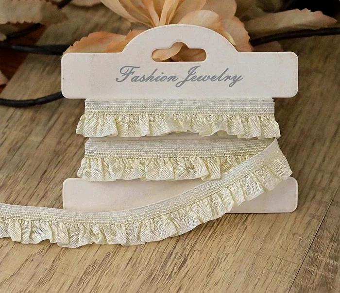 21 Color Stretchy Ealstic Ruffle Pleat Dance Shirt 1.5-2.5cm Wide Skirt Dress Edging Lace Trim Ribbon 10 Meters