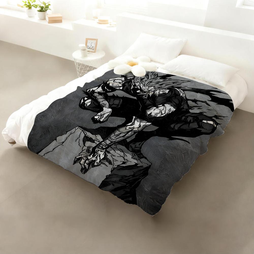 Anime One Punch Man Throw Flannel Throw Blanket: Soft Kid-Friendly Warm Anti-Static All Season Washable Couch Bed Home