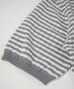 BIRBANTE Summer Washable Henley Neck Knit - Gray Stripe