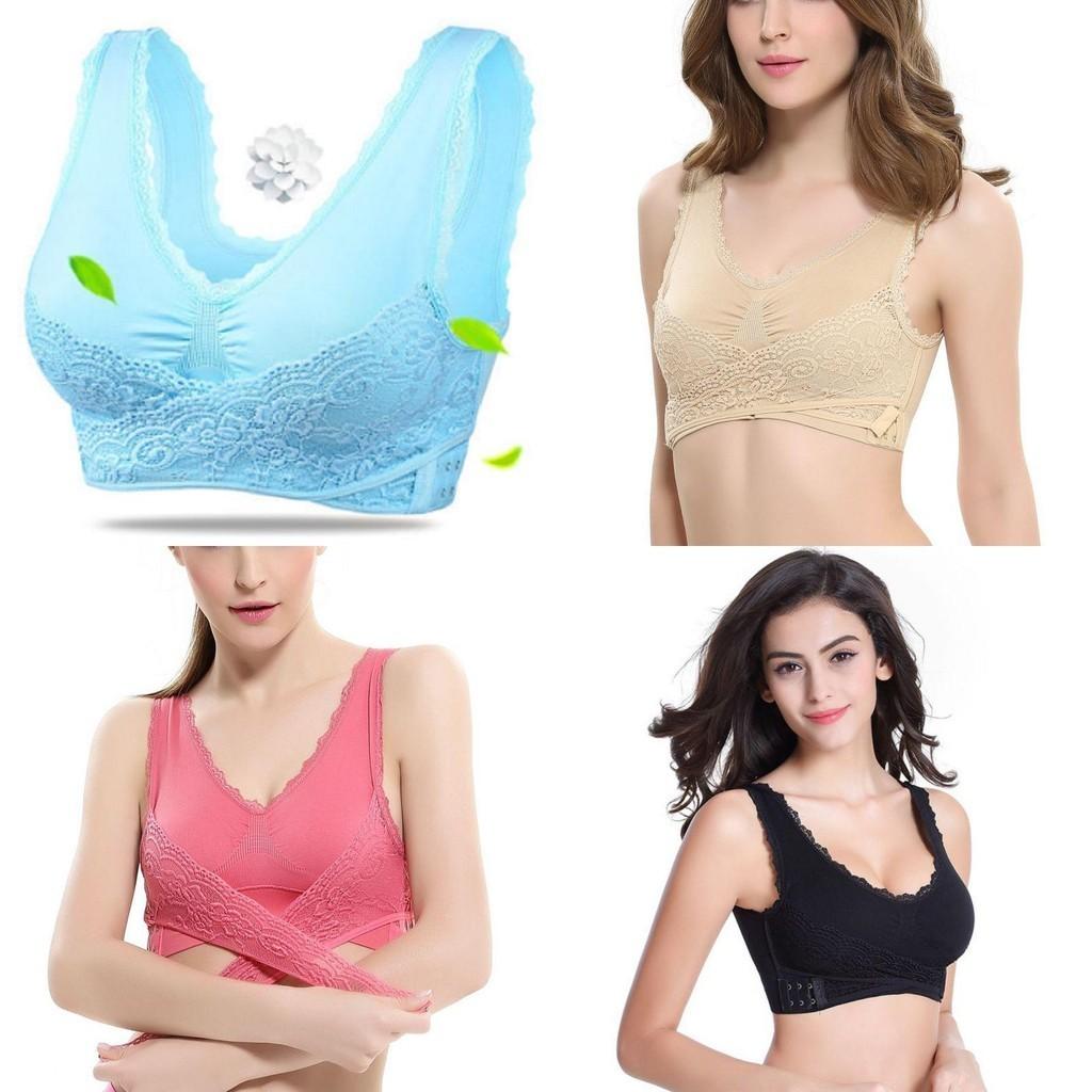 Women Lady Sexy Front Cross Adjustable Side Buckle Lace Vest Wireless Sport Bra For Ultimate Comfort And Style