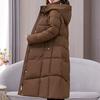Elegant Winter Jackets Woman Long Parkas Hooded Loose Thick Warm Long Sleeve Overcoats Lady Jackets