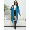 Women's Sweater Cardigan Long Loose Jacket Double Pocket Lantern Sleeve Sweater Cardigan