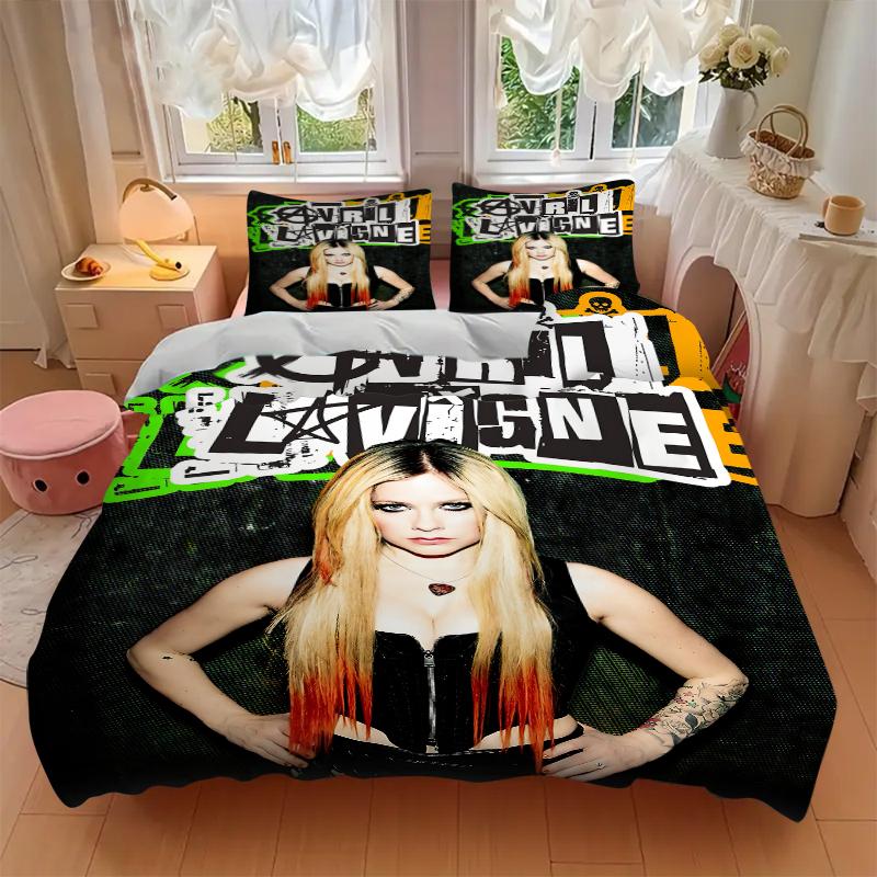 3Pcs Avril Lavigne Punk Style Bedding Sets For All Sizes New 3D Printed Bed Cover Comforter Duvet Cover Pillowcase Bedroom Decoration