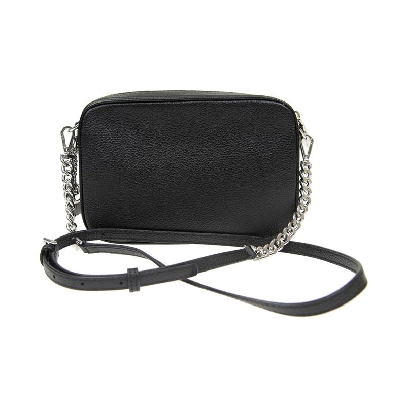 MICHAEL KORS Ginny Letter Logo Solid Color Commuting Tassel Leather Camera Bag Shoulder Crossbody Bag Medium Women's Black