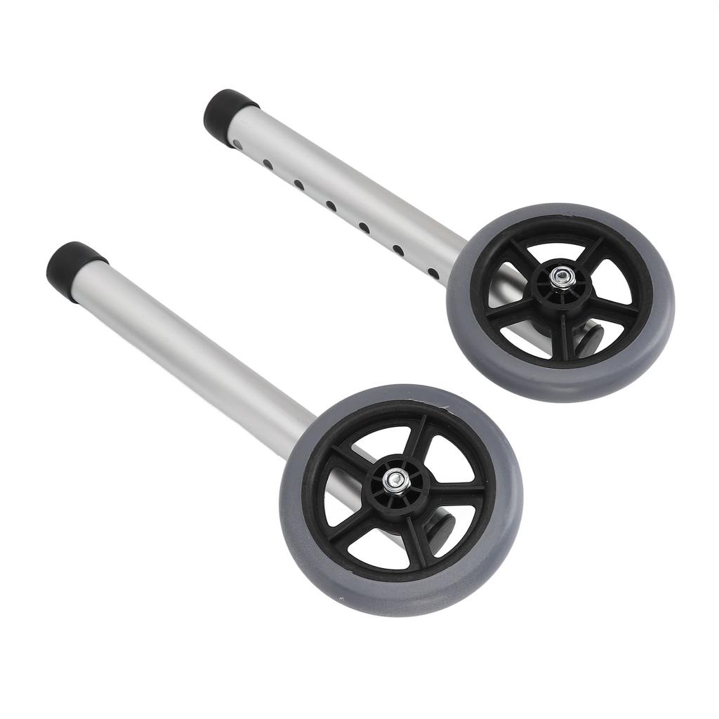 2Pcs Walker Wheels Replacement Adjustable for The Elderly Disabled Accessories Aluminum Alloy Legs